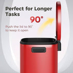ELPHECO LPHECO Kitchen Trash Can with Lid Soft Close, 13 Gallon / 50L Stainless Steel Pedal Garbage Can, Heavy-Duty Step Wastebasket with 20 Bags, Removable Bucket, Home Office, Kitchen, Scarlet Red