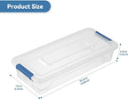 novelinks Clear Plastic Storage Bins with lids, Stackable Storage Containers, Durable Craft Storage Boxes, Organization Containers for Home Office (4 Quart 8 Pack Blue)