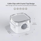 Cord Holder, 6 Pack Magnetic Cable Clips, Strong Adhesive Cord Holder for Nightstand Desk Organizer Kitchen Appliances Car Wall Office Phone Wire Keeper, Clear White