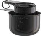 Color Up Measuring Cup Set, 8 Piece – Includes 2 Cup, Black Finish, Stainless Steel, Accurate for Wet & Dry Ingredients, Embossed Markings, Easy-Pour Spouts, Dishwasher-Safe, Kitchen Essential