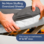 Cot Sheet Set 30” x 75” – 4 Piece Cot Size Narrow Twin Mattress Sheets – Ideal for Camper Bunk, RVs, Bunks, Day Care & Camping - Fits 6” to 10” Mattress, Ultra-Soft, Breathable & Cooling - Dark Grey