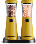 Electric Salt and Pepper Grinder Set with Storage Base, Stainless Steel Rechargeable Salt and Pepper Grinder Set with 4.5 oz Large Capacity, 1.8" Wide Mouth, Adjustable Coarseness, Ideal for Kitchen