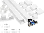 Cord Covers for Wires, Large Cord Hider for Wall Mount TV, White Cable Covers, Hide Cords, 10 x L15.7in W1.54in H0.74in