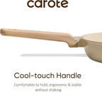 CAROTE 10" Frying Pan Set, Non-Toxic PTFE & PFOA Free Fry Pan & Omelet Pan, Compatible with Induction, Ceramic, Gas Cooktops