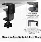 OOKUU 3-in-1 Desk Organizer - Large Desk Cup Holder Clamp, Pencil Holder and Phone Stand - Detachable Anti-Spill Table Cup Holder, Office & PC Gaming Desk Accessories for Cup, Phone and Pen (Black)