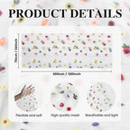 Artoid Mode 3PCS Embroidery Daisy Gauze Table Runner 120 Inch 10FT, Seasonal Sheer Kitchen Dining Holiday Wedding Birthday Table Decor for Home Party