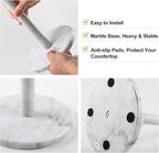 Koville Italian Marble Paper Towel Holder Countertop, Carrara Stone Paper Towel Holder Stand for Kitchen Storage, for Standard or Jumbo-Sized Rolls(Bianco Carrara)