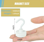 Neosmuk Magnetic Hooks, Heavy Duty 40lb+ Strong Magnet Hook for Cruise Cabins, Cruise Essentials 2026 for Hanging, Metal Wall Refrigerator Hangers (White, 10 Pack)