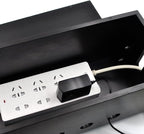 Large Cable Management Box, Wood Cord Hider Box & Organizer for Power Strip Hider Cable Storage for Office, TV Wires, Desk Cord Organizer, 14.2" x 6" x 6.3", Black, Wood