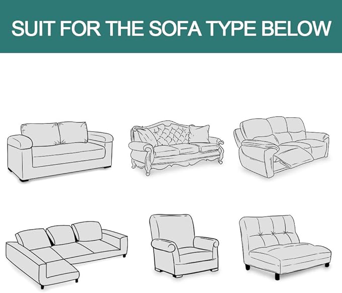 MYSKY HOME White Sofa Covers for 3 Cushion Couch Geometrical Sectional Sofa Couch Cover Living Room Sofa Throws Sofa Slipcovers for Pets, Kids (X-Large, 91" x 118", White)
