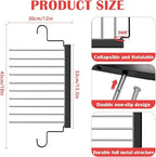 Pants Hangers Space Saving, 10-Tier Stainless Steel Closet Organizer, Plastic-Free, Collapsible Non-Slip Design Space Saving Hangers, Rotation for Legging Pant Rack, Storage and Organization