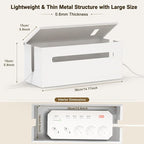 0.6mm Metal Cable Management Box - Large Cable Organizer Box and Power Strip Box for Electrical Cord Hiding, Home Office Floor Cables Hider, TV Wires Storage Organization