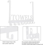 Over The Door Hooks, Towel Rack for Bathroom Towel Holder for Hanging Heavy Duty, Wall Mount Towel Hanger with 8 Hooks for Bedroom Bathroom Kitchen Towels,White