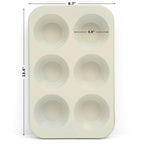 Martha Stewart Gallen 6 Cup Nonstick Carbon Steel Muffin and Cupcake Pan - Teal Durable Bakeware for Muffins, Cupcakes & Mini Cakes