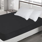 Twin Fitted Sheet Only, Super Soft & Cozy Twin Size Bed Sheets for Boys Kids with Deep Pocket to 14 Inch, Cooling Jersey Mattress Bottom Sheets,Shrinkage & Stain Resistant, Wrinkle Free, Black