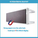 Magnetic Spice Rack Organizer Single Tier Refrigerator Spice Storage Shelf, Easy to Install The Side of The Refrigerator Can Hold spices, Jar of Olive Oil (White, With hook)