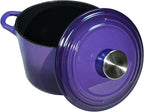 Flavehc Dutch Oven Pot with Lid 1.8 qt Cast Iron Dutch Oven for Bread Baking Purple Enameled Cast Iron Rice Pot with Handels