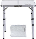 YUFIFAIRY Small Folding Table Portable, 24''L x16''W Foldable Camp Table with 3 Adjustable Height, Indoor Outdoor Lightweight Aluminum for Outdoor Cooking Picnic, (3 Heights)
