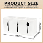 Silverware Organizer Countertop,Acrylic Small Silverware Caddy for Countertop,Knife Fork and Spoon Organizer for Kitchen Storage,Cabinet and Dining Room(White)