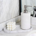 Koville Natural White Marble Tray for Home Decor, 10" x 5" Marble Vanity Tray for Bathroom Countertop Organizer Stone Trays, Catchall Tray for Perfume, Candles, Jewelry (Bianco Carrara)
