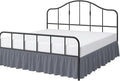 Cottington Lane Ruffled Bed Skirt Twin Size with Split Corner, Brushed Microfiber Hotel Quality Dark Grey Dust Ruffle, 18 Inch Drop Gathered Bedskirt, Soft and Stylish, Shrinkage and Fade Resistant