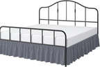 Cottington Lane Ruffled Bed Skirt Twin Size with Split Corner, Brushed Microfiber Hotel Quality Dark Grey Dust Ruffle, 18 Inch Drop Gathered Bedskirt, Soft and Stylish, Shrinkage and Fade Resistant