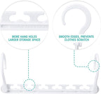 HOUSE DAY Sturdy Plastic Space Saving Hangers Cascading Hanger Organizer Pack of 20 Closet Space Saver Multifunctional Hangers for Heavy Clothes (White)