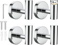 SetSail Towel Hooks for Bathrooms 4 Packs Screw-in Bathroom Towel Hook Wall Mounted Stainless Steel Shower Towel Hooks for Coat Hanging, Mirror Silver