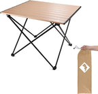 VILLEY Portable Camping Side Table, Ultralight Aluminum Folding Beach Table with Carry Bag for Outdoor Cooking, Picnic, Camp, Boat, Travel