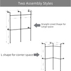 Industrial Pipe Clothing Racks Wall Mounted, Rustic Black Industrial Pipe Clothes Rack Design - Stylish & Heavy Duty Corner Garment Racks, Perfect for Home or Retail Display