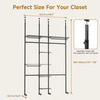 M MZG Heavy Duty Garment Rack Clothes Rack Storage Closet Clothing Rack Black 16.8" D x72.1 W x 137.9" H