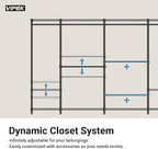 VIPEK V1 Medium Portable Garment Racks 440lbs Load Capacity, Heavy Duty Clothes Rack with 4 Tiers Adjustable Shelves & Hanging Rod, Compact Space-Saving Storage for Small Apartments/Dorms (Black)