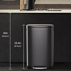 ELPHECO Kitchen Trash Can with Lid Soft Close, 13 Gallon / 50L Stainless Steel Pedal Garbage Can, Heavy-Duty Step Wastebasket with 20 Bags, Removable Bucket, Home Office, Titanium Silver