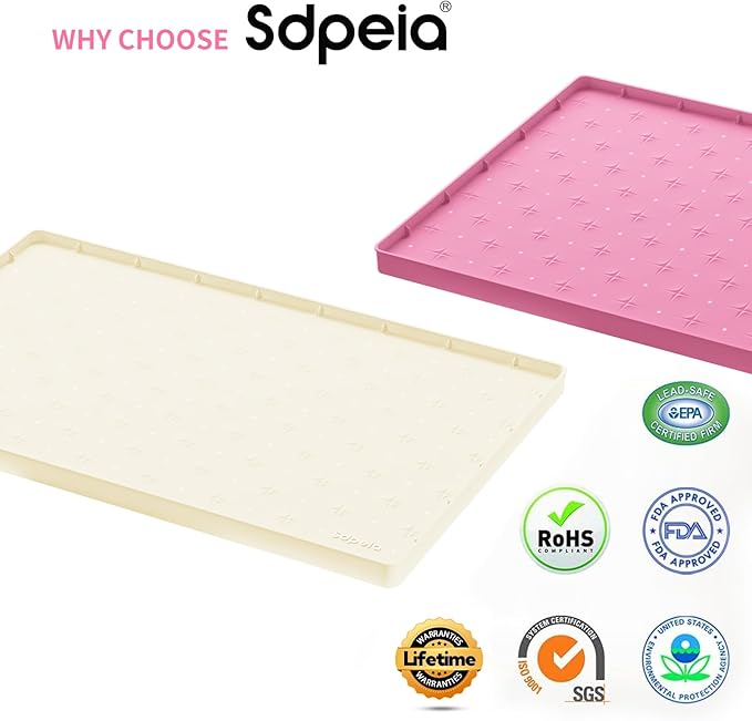 Sdpeia Under Sink Mat 22"×19" Waterproof Silicone Cabinet Liner & Sink Protector for Kitchen & Bathroom, Multi-Purpose Organizers Tray for Pets, Laundry, Cat Litter Mat