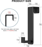 HUFEEOH Over The Door Hooks 2-Pack, Heavy Stainless Steel Coat & Towel Rack, No Drilling Scratch-Free Over Door Hanger Dorm Essentials Bathroom Accessories, Fits 1-3/4" Doors (Black) (L Shape)