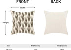 BETGINY Brown Boho Pillow Covers 18 x 18 Inch Pack of 2, Bohemian Ethnic Herringbone Pattern Decorative Throw Pillow Covers Vintage Linen Farmhouse Outdoor Pillowcase for Bedroom Home Sofa Decor