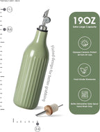 FE FUN ELEMENTS Olive Oil Dispenser Bottle, 19 oz Oil Dispenser for Kitchen and Vinegar Dispenser Bottle, Suitable for Vinegar, Coffee Syrups & Other Liquids, Green Set of 2