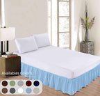 Ruffle Bed Skirt with Split Corners, Microfiber Dust Ruffled for a Perfectly Tailored Bedding Ensemble, Wrinkle and Fade Free, Easy Fit, Full Size 12 Inch Drop, Light Blue