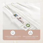 100% Cotton Organic Mattress Pad - Breathable & Cooling Mattress Protector King Size - Premium 300GSM Quilted and Noiseless Machine Washable Organic Mattress Protector (White, King)