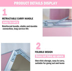 Portable Folding Table - Small Outdoor Folding Table, Suitable for Travel, Camping, Beach, Barbecue, Picnic, Party, Patio (Pink)