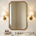 WallBeyond 30" x 48" Wood Bathroom Mirror for Wall Mounted, Rustic Rounded Corner Vanity Mirror for Entryway, Living Room or Bedroom Home Decorative [30" x 48" Natural Color]