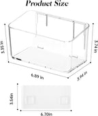 PAVSTINE 2 Pack Clear Shower Shelf, Adhesive Bathroom Shower Shelves, Wall Mounted Bathroom Shower Organizer, No Drill Shower Shelves with Self Adhesive Tape, Transparent