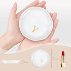 ProCase Ceramic Jewelry Tray, Initial Ring Dish Trinket Plate Engagement Gift, Small Personalized Monogram Ring Bowl for Wedding, White Decorative Jewelry Holder for Women Vanity -Letter Y