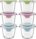 Freshmage 23oz Glass Meal Prep Containers with Lids, Airtight 3-Cup Glass Storage Containers Set, Heat-Resistant BPA-Free for Soup, Leftover, Microwave, Dishwasher, and Freezer Safe (6 Packs)