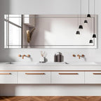 Syndra 65‘’x24‘’ Beveled Edge Full Length Mirror, Frameless Wall-Mounted & Glass Frame Mirror, Large Rectangle Full Body Mirrors for Bedroom, Living Room, Bathroom, Entryway(Vertical or Horizontal)