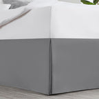 Nestl Grey Twin Bed Skirt - Twin Size Bed Skirt 14 Inch Drop - Brushed Microfiber Bed Skirts - Hotel Quality Pleated Bed Skirt - Shrinkage & Fade Resistant