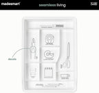 madesmart 13-Compartment Junk Drawer Organizer with Sliding Top Tray, Multi-Purpose Storage for Kitchen, Office & Bathroom Drawers, White