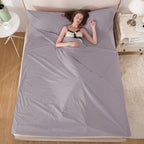 Sleeping Bag Liner Travel Sheets for Hotel Camping Sheets Travel Bed Sheets for Hotel Lightweight Single &Double Compact Sleeping Bag Sack Breathable Travel Sleeping Bag for Hotels Adult Compact Sacks