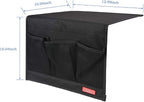 Bedside Caddy,Bedside Organizer Caddy Under Mattress,Holds Magazines,Books (4 Pockets-Black)