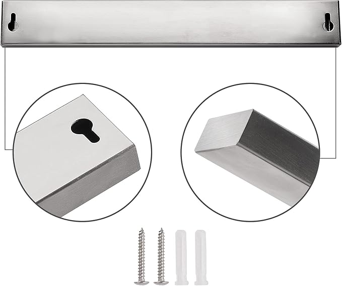 Knife Magnetic Strip - Upgraded 11.8 Inch Stainless Steel Magnetic Knife Holder for Wall with 3M Type, Magnet Knife Strip Bar Rack for Kitchen Utensil & Tool Holder